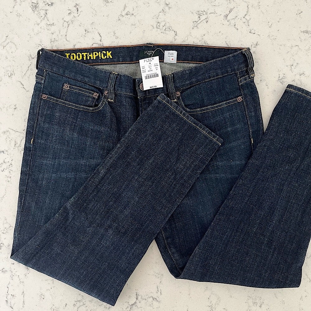 NWT J.CREW Women's Super-Skinny Stretch Dark Denim Jean - Size 31 Ankle